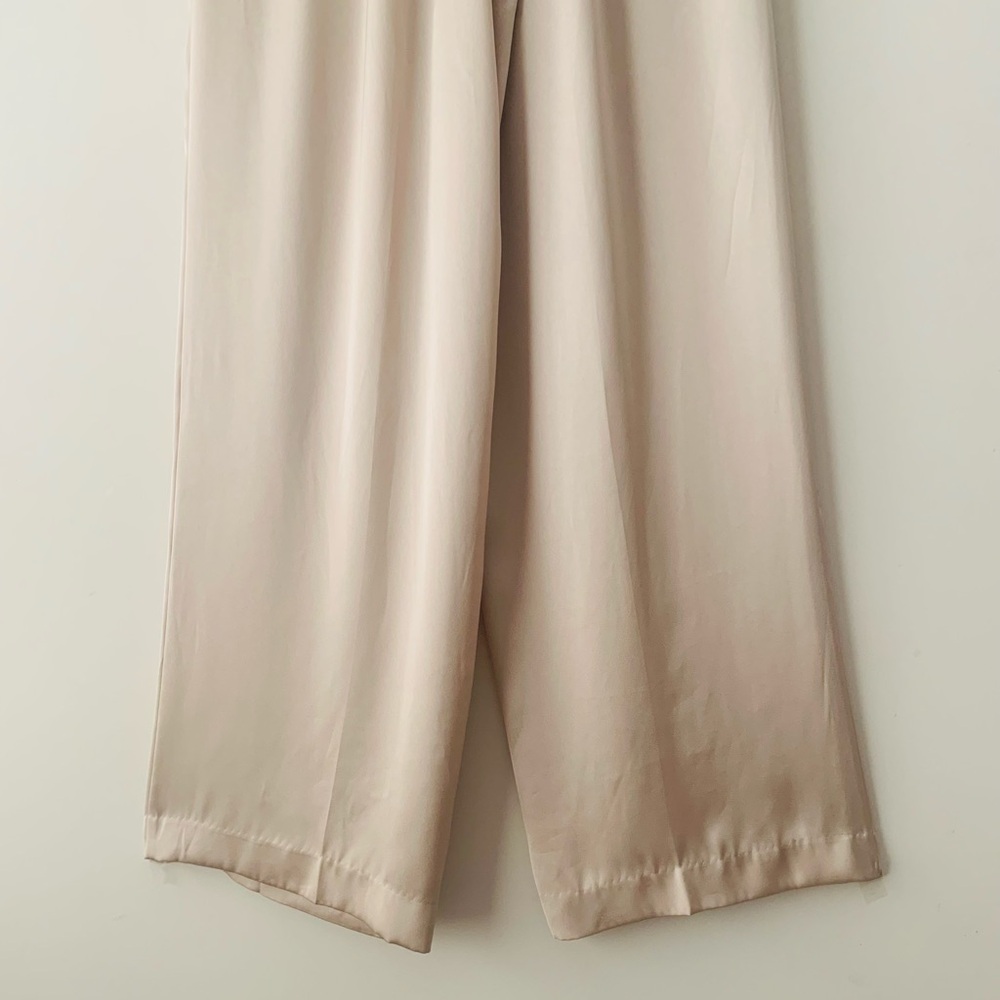 Express High Rise Wide-Leg Pants with Tie Waist Women Size M Beige Quiet Luxury - Picture 9 of 12
